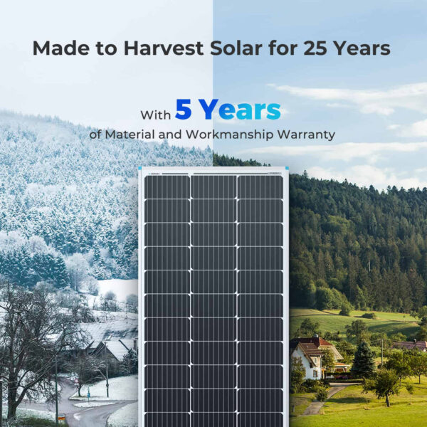 Renogy 100 Watt solar panel 5 year warranty