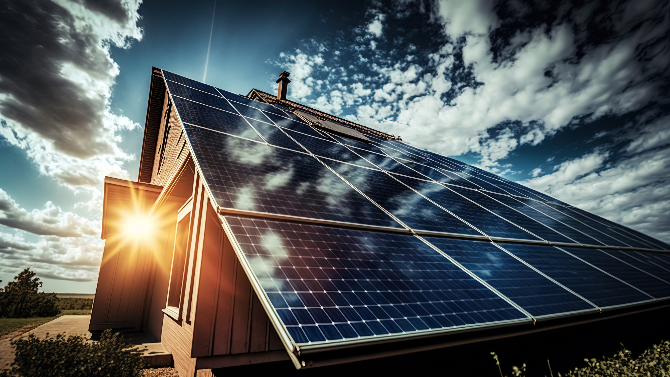 off grid cabin with solar panels