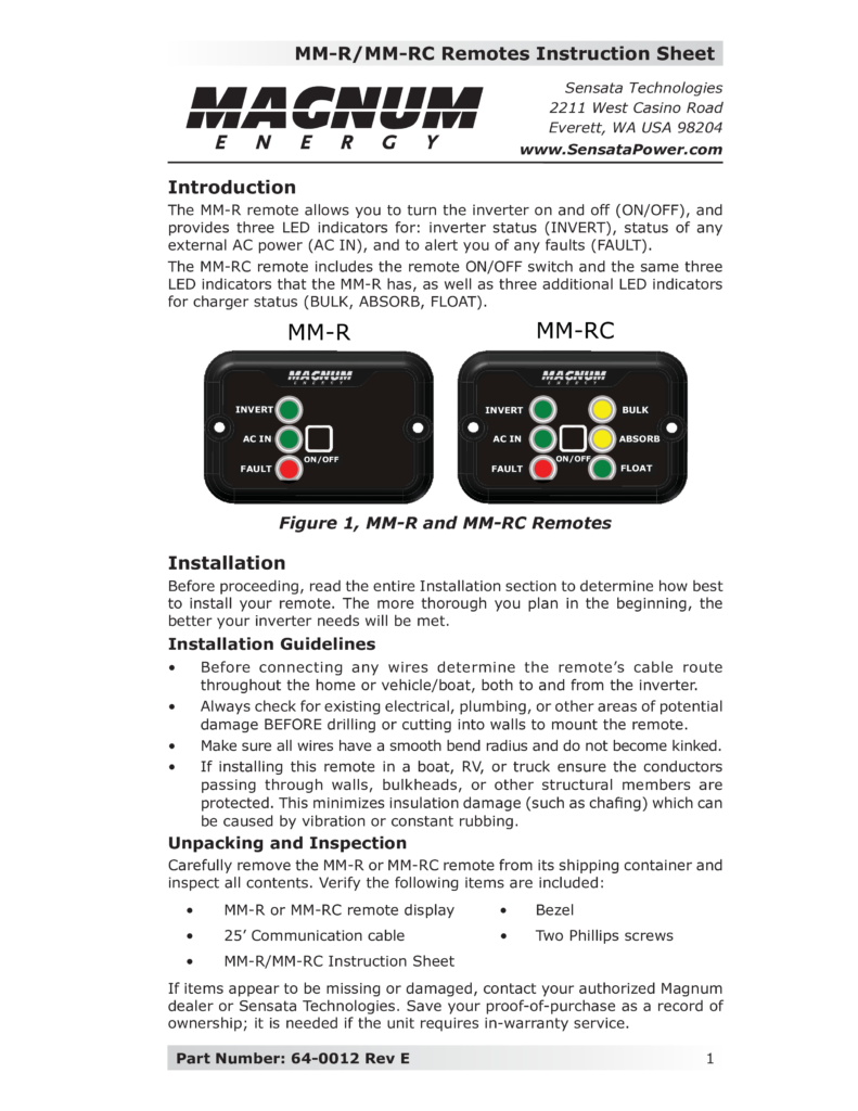 64-0012 Rev E Manual PDF